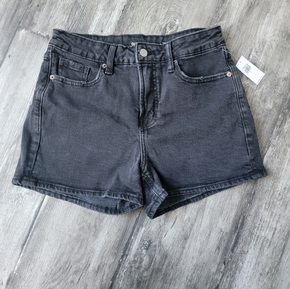Old Navy High-Rise O.G. Straight Shorts, Size 2, Black